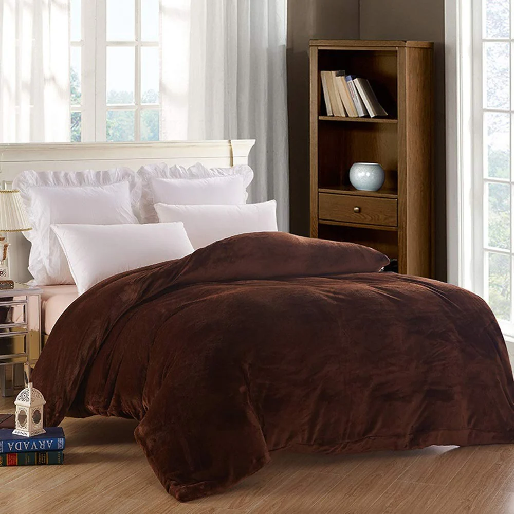 Reversible Velvet Quilt Cover - Brown