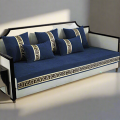 Premium Versace Sofa Cover - Anti Slip - Blue