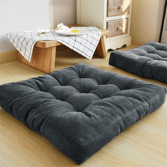 Square-Shape-Velvet-Floor-Cushions-Dark Grey