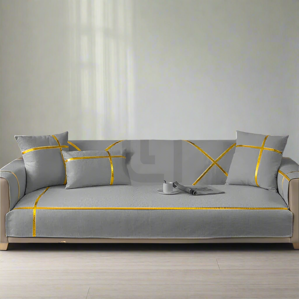 Velvet Sofa cover grey