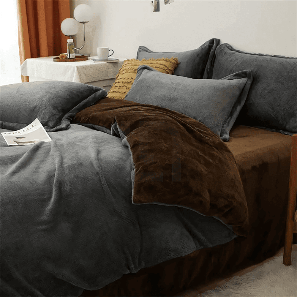 Reversible Duvet Cover - Grey Brown