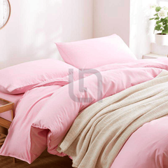 Reversible Rich Cotton Duvet Cover - Baby Pink Color