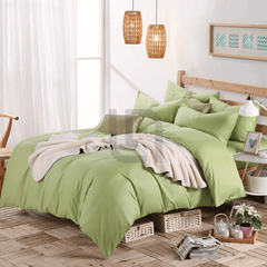 Reversible Rich Cotton Duvet Cover - Palm Green