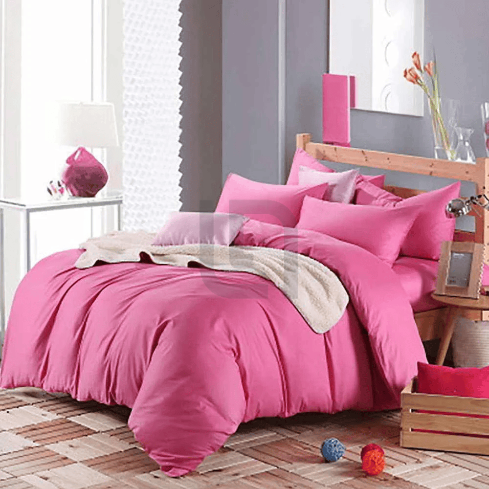 Reversible Rich Cotton Duvet Cover - Pink