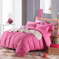 Reversible Rich Cotton Duvet Cover - Pink