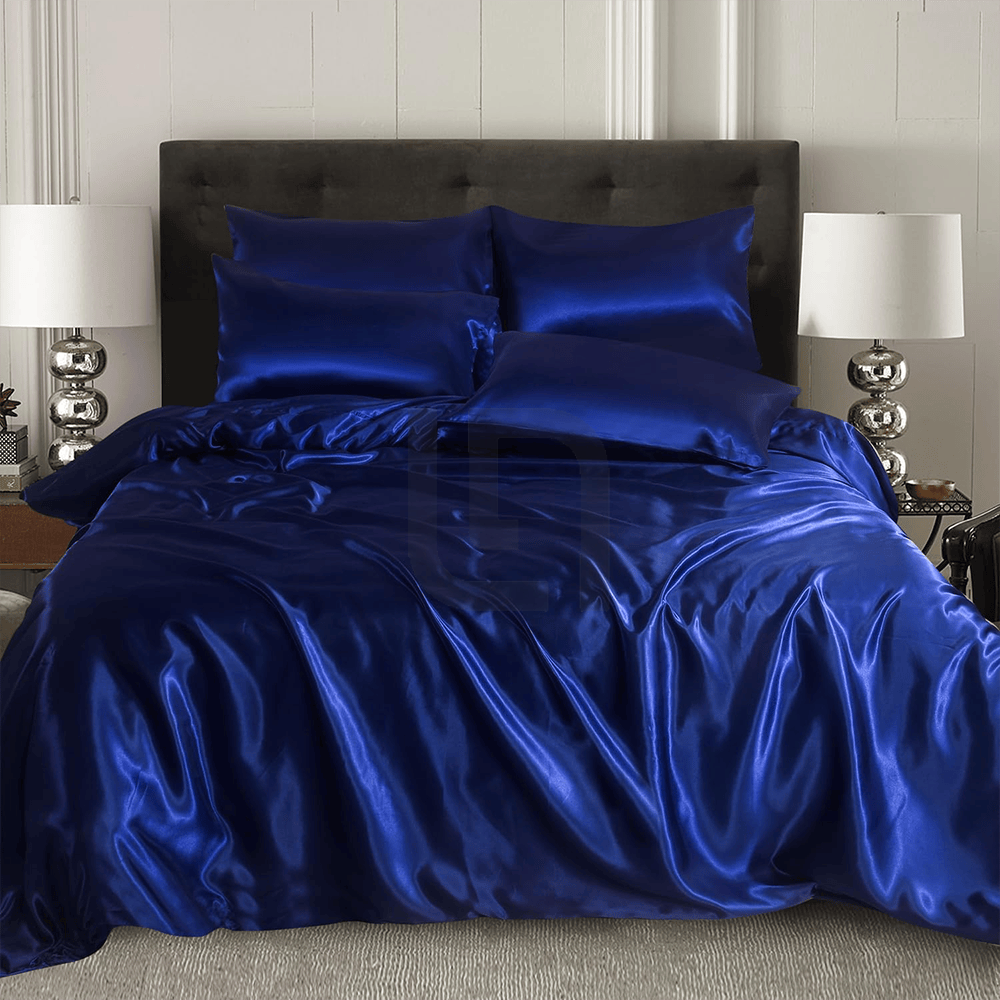 Silk Duvet Cover - Navy Blue