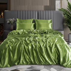 Silk Duvet Cover - Olive Green