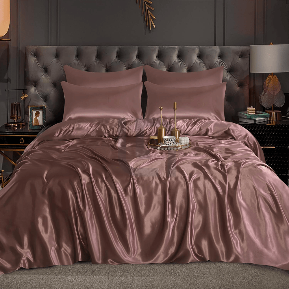 Silk Duvet Cover - Rose Gold