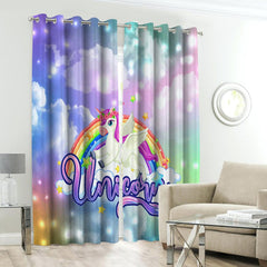 Unicorn Character Kids Room Curtains