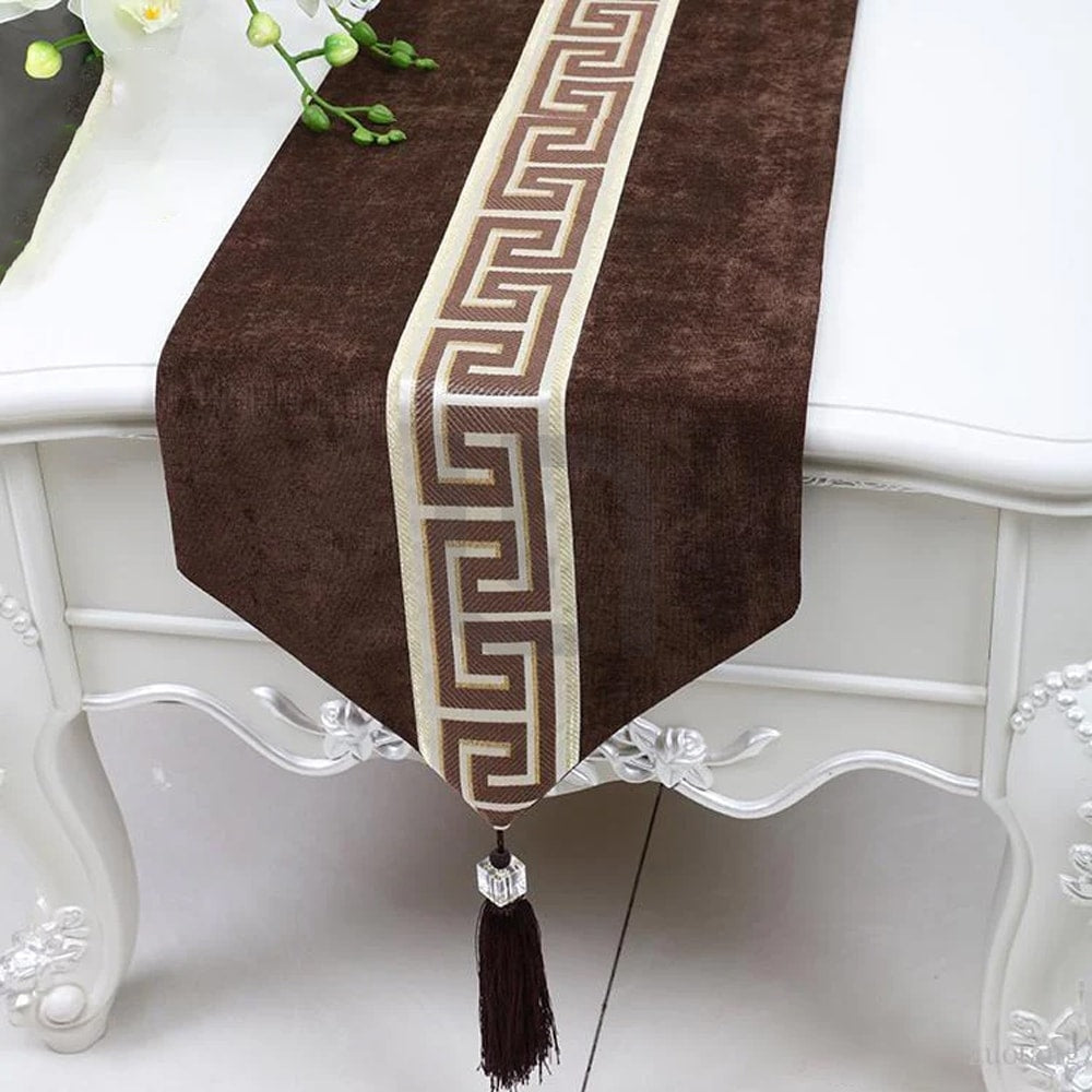 Versace table runner brown